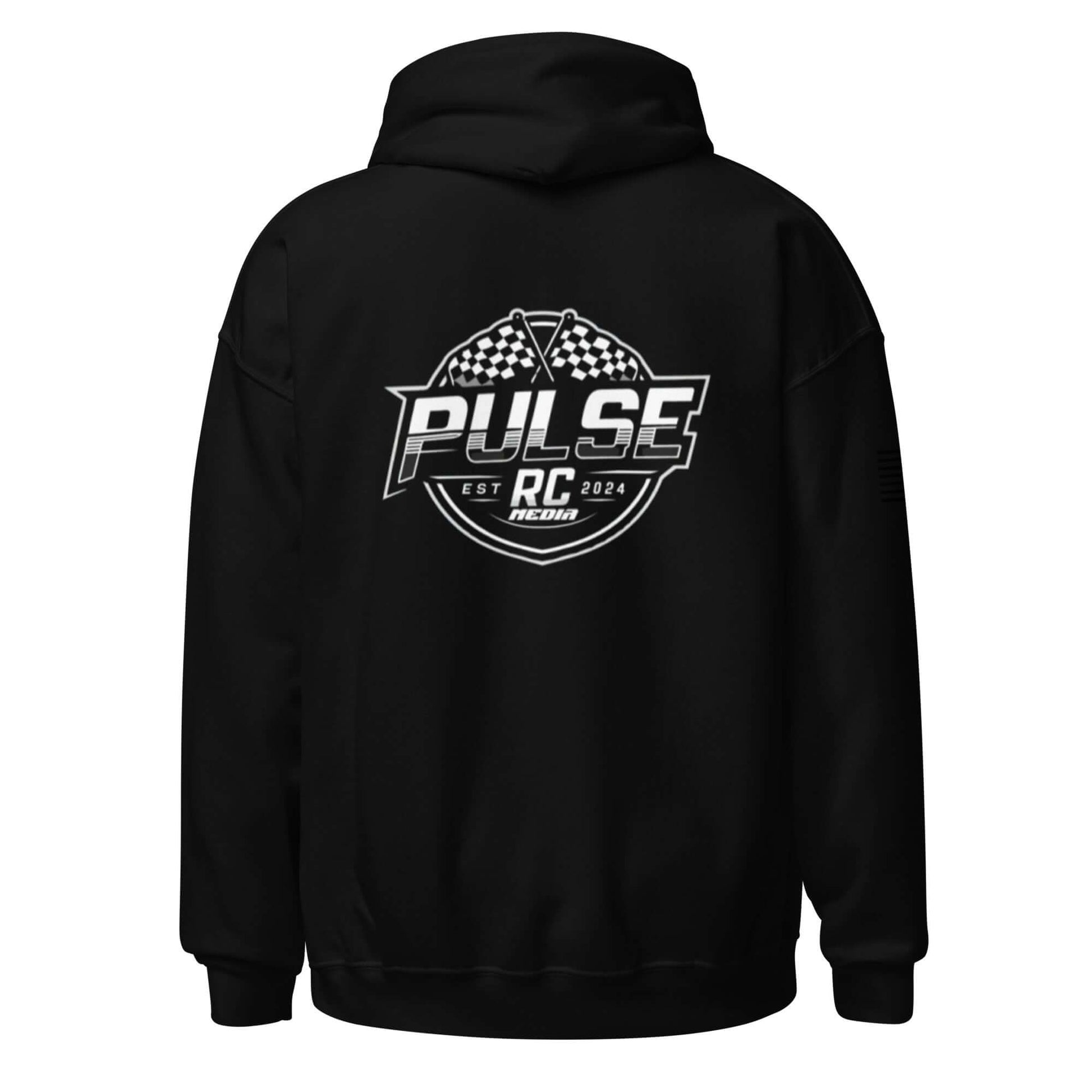 Pulse RC Checkered Flag Hoodie for RC Racing Enthusiasts - Back Design