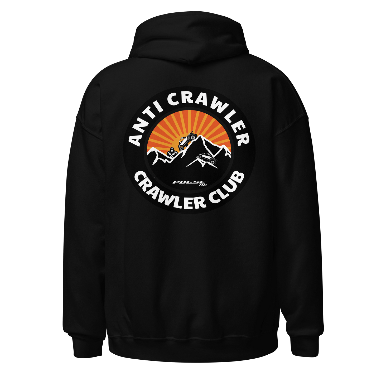 Anti Crawler Crawler Club Hoodie for RC Racing Enthusiasts - Rear View with Bold Design