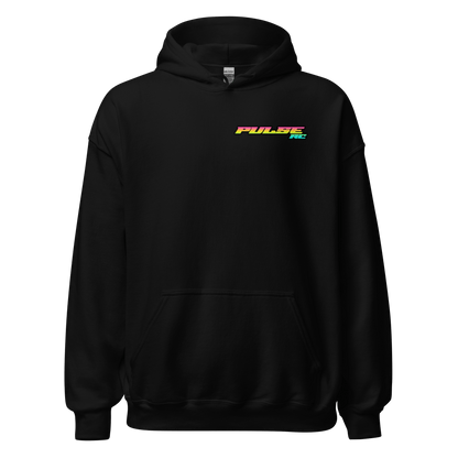 Retro Pulse RC Hoodie for RC Racing Enthusiasts - Black Vintage RC Apparel for Off-Road Racing and Remote Control Car Hobbyists