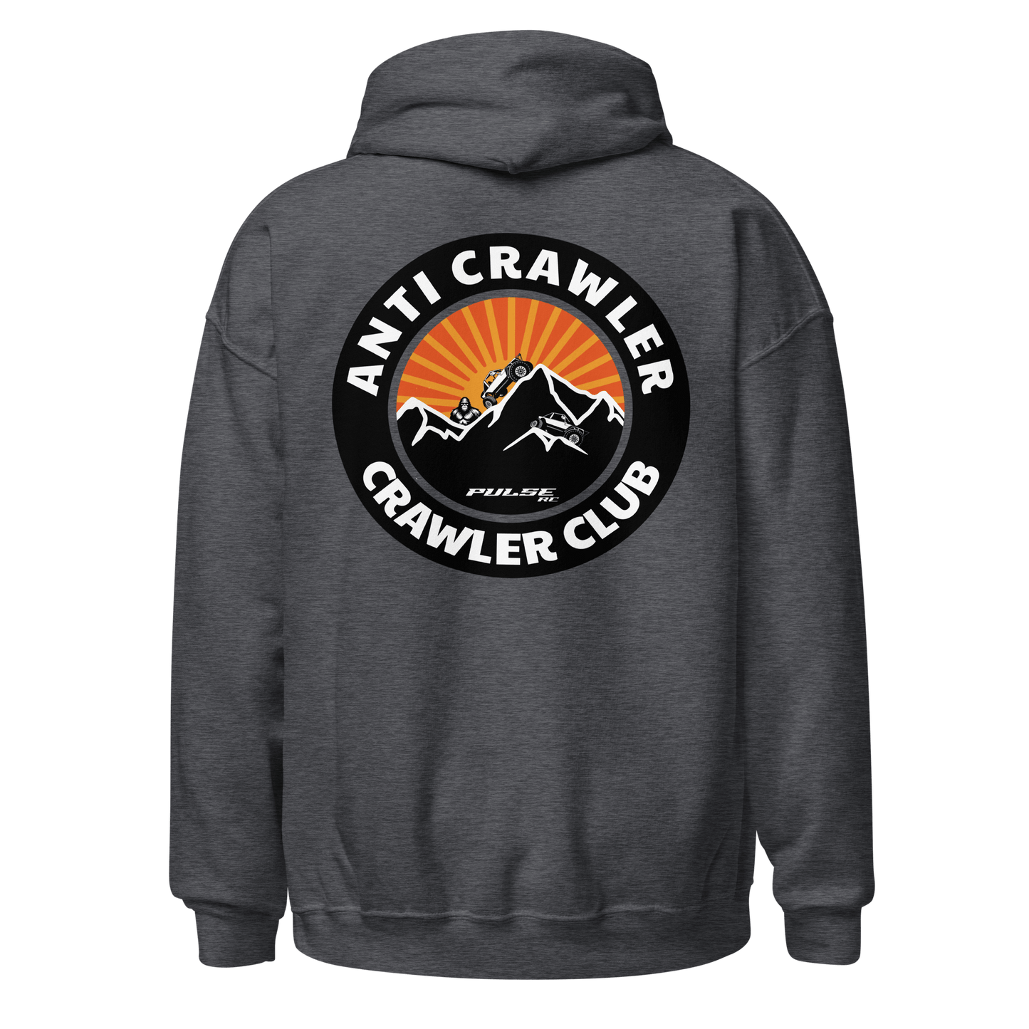 Anti Crawler Crawler Club RC Hoodie for Off-Road Racing Enthusiasts with Bold Mountain Design