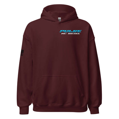 Pulse RC - Checkered Flag Hoodie for RC racing enthusiasts and hobbyists, featuring sleek design and comfort for track and casual wear.