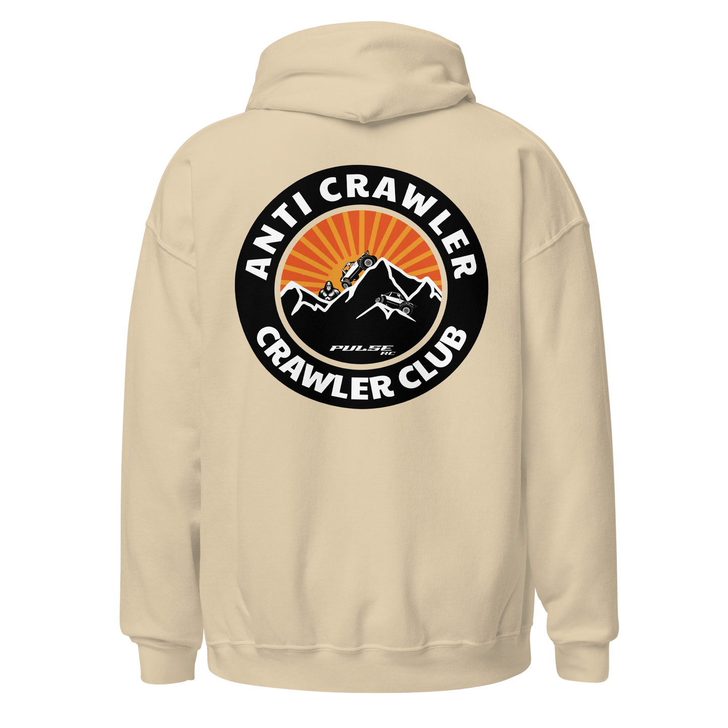 Anti Crawler Crawler Club Pulse RC Hoodie for RC Racing Enthusiasts, featuring bold off-road and remote control car design
