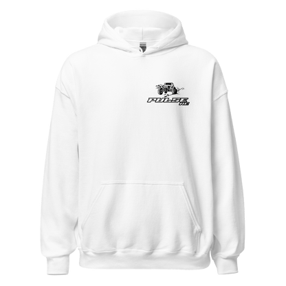 White Pulse RC Hoodie for RC Racing Enthusiasts - Comfortable Off-Road Racing and Adventure Apparel for Remote Control Car Hobbyists