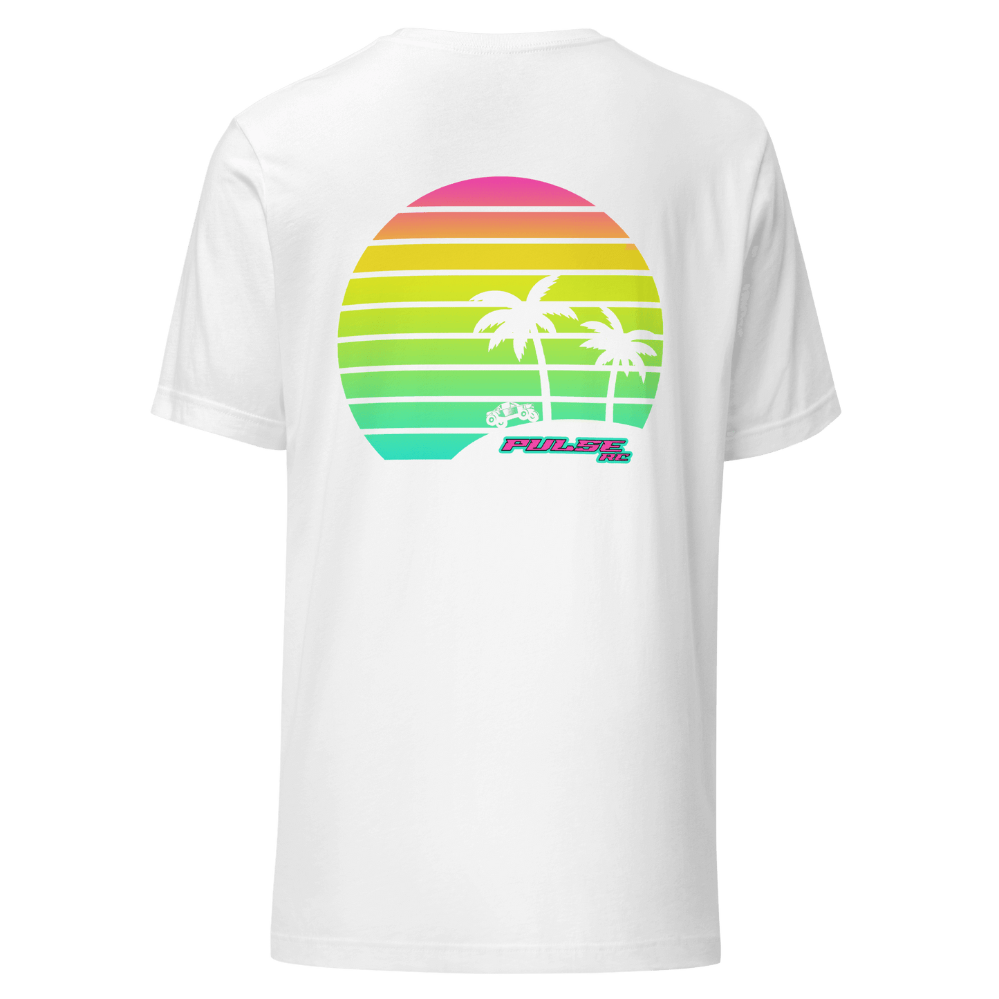 Retro Pulse RC T-Shirt with vintage graphics celebrating RC car racing, perfect for hobbyists and racing enthusiasts.